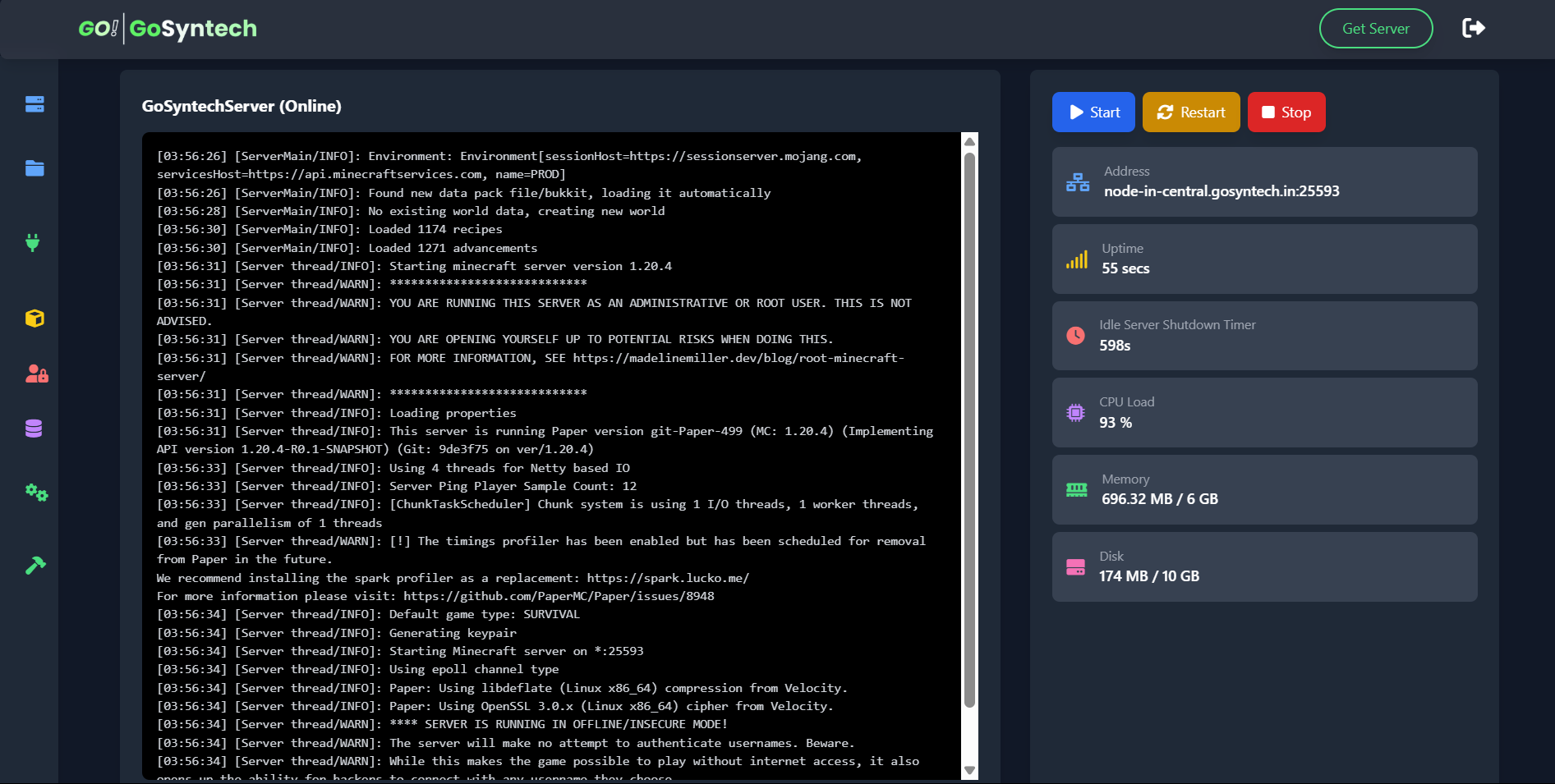 Server Started Successfully