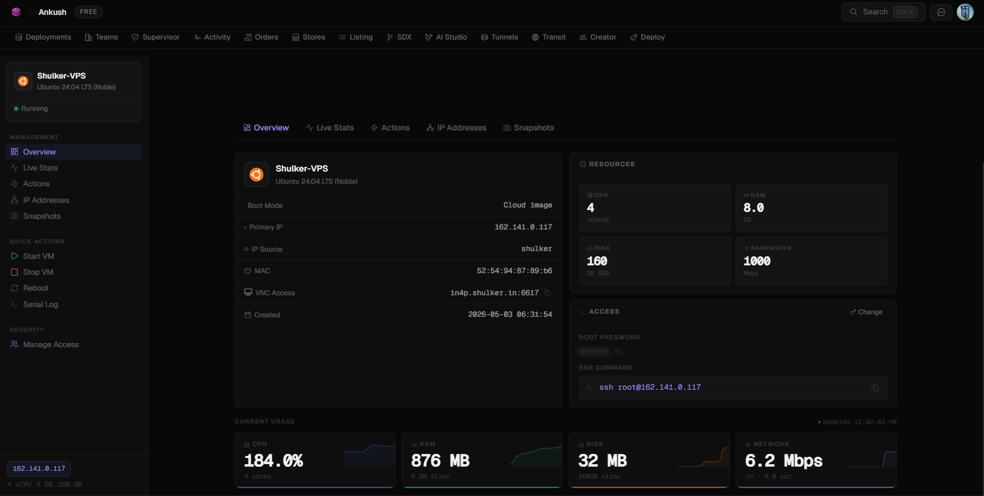 VPS Control Panel